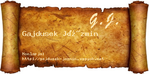Gajdusek Jázmin névjegykártya